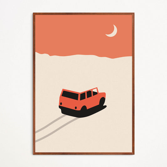 Affiche : Red Car in Desert